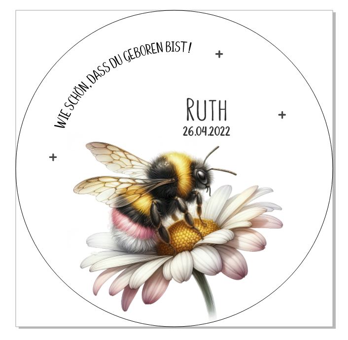 personalisierter Kerzenteller mit Kerze, Vase und Zahlen (Hummel)