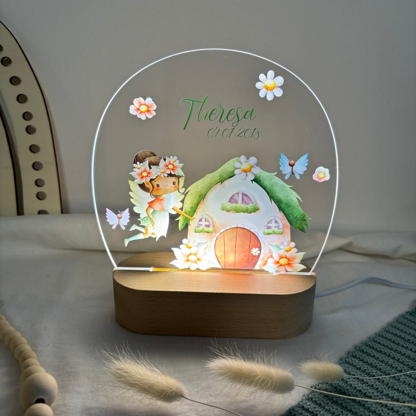 Nachtlampe personalisiert aus Acryl mit Motiv Fee II