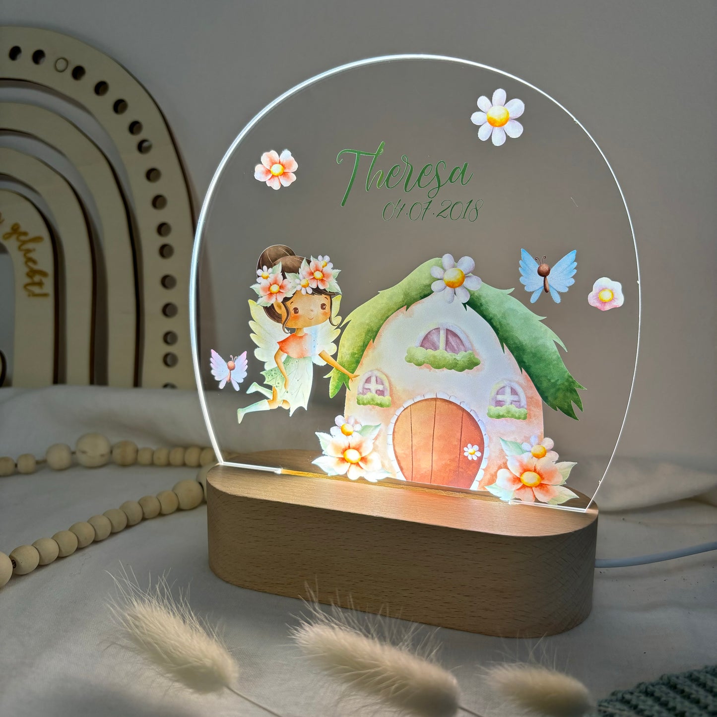 Nachtlampe personalisiert aus Acryl mit Motiv Fee II