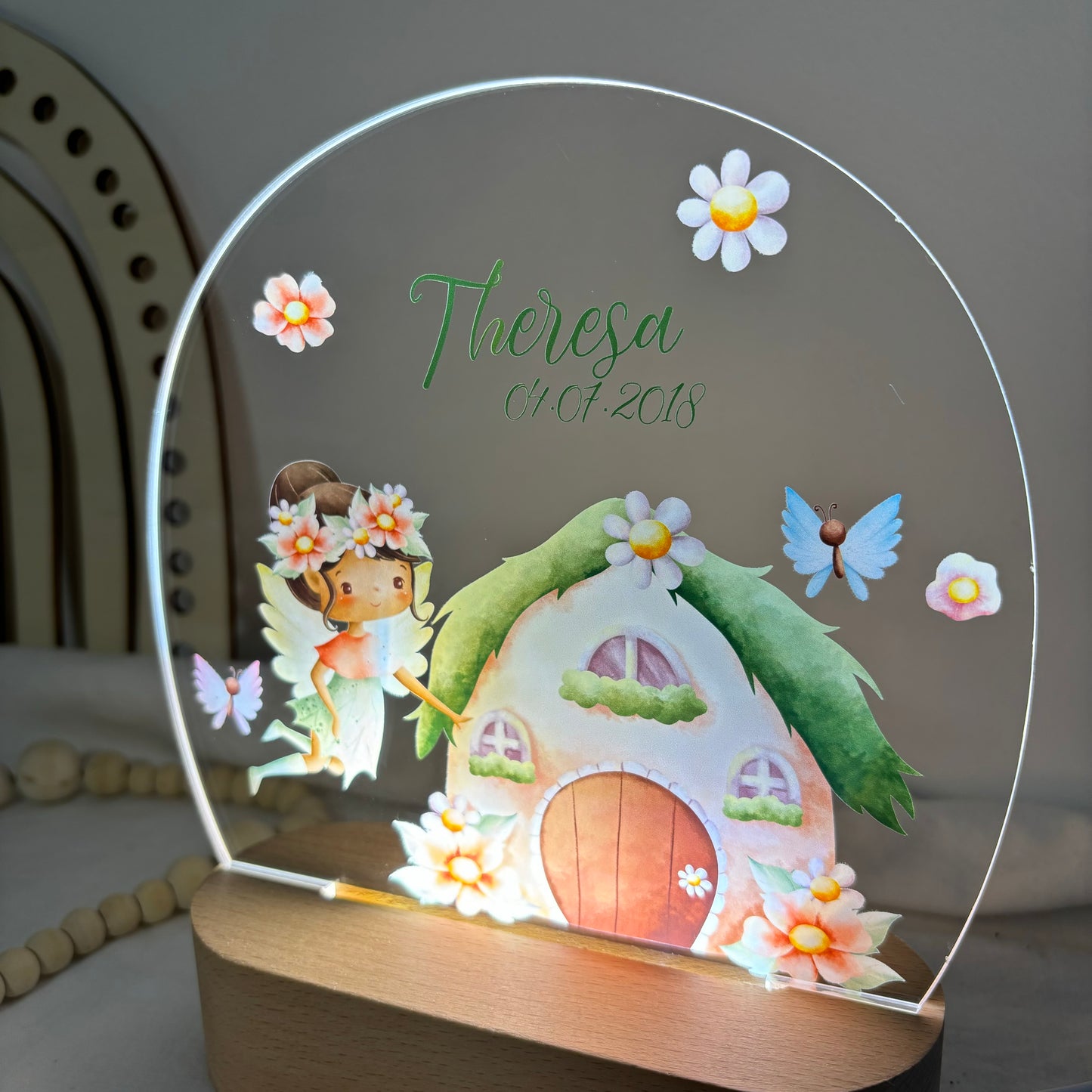 Nachtlampe personalisiert aus Acryl mit Motiv Fee II