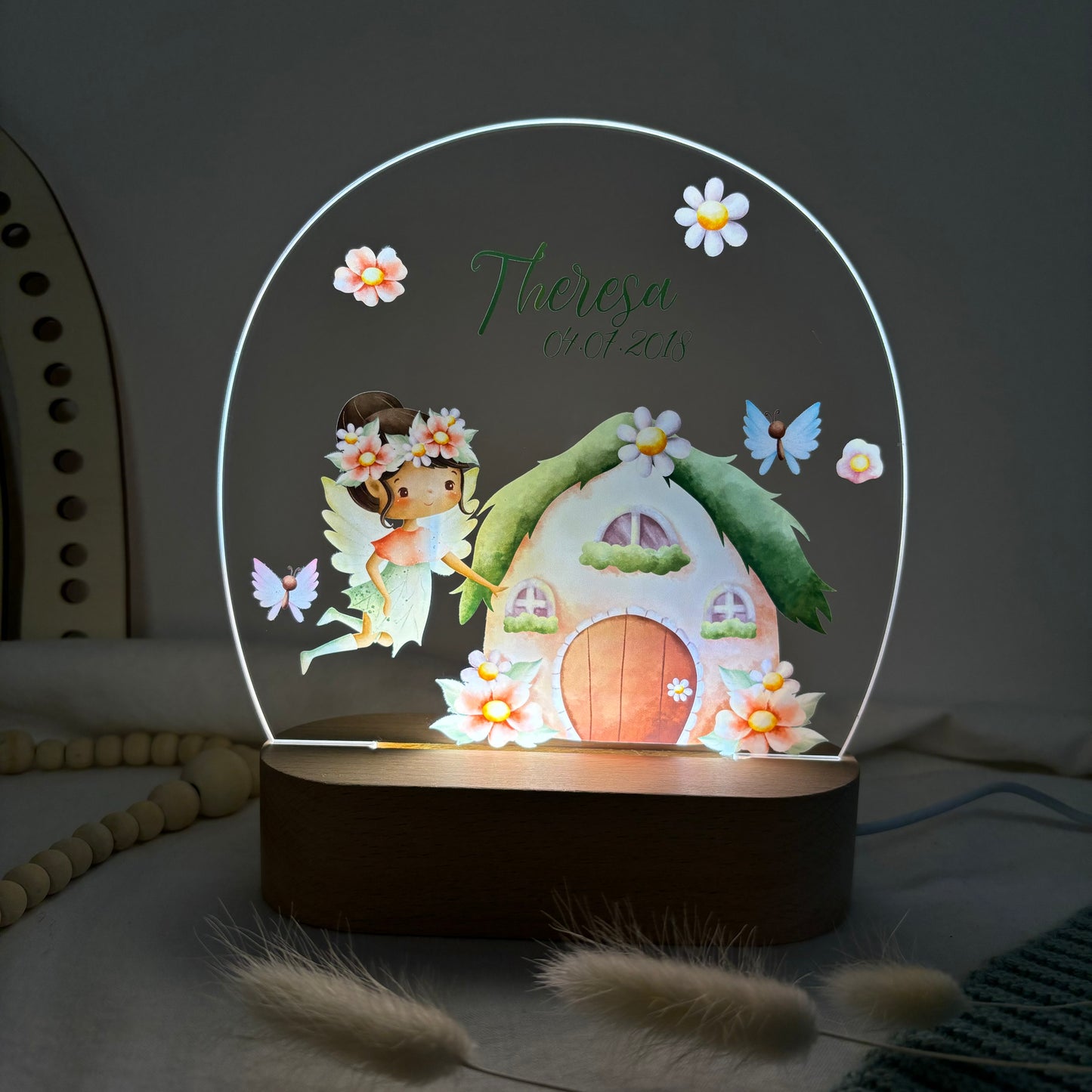 Nachtlampe personalisiert aus Acryl mit Motiv Fee II