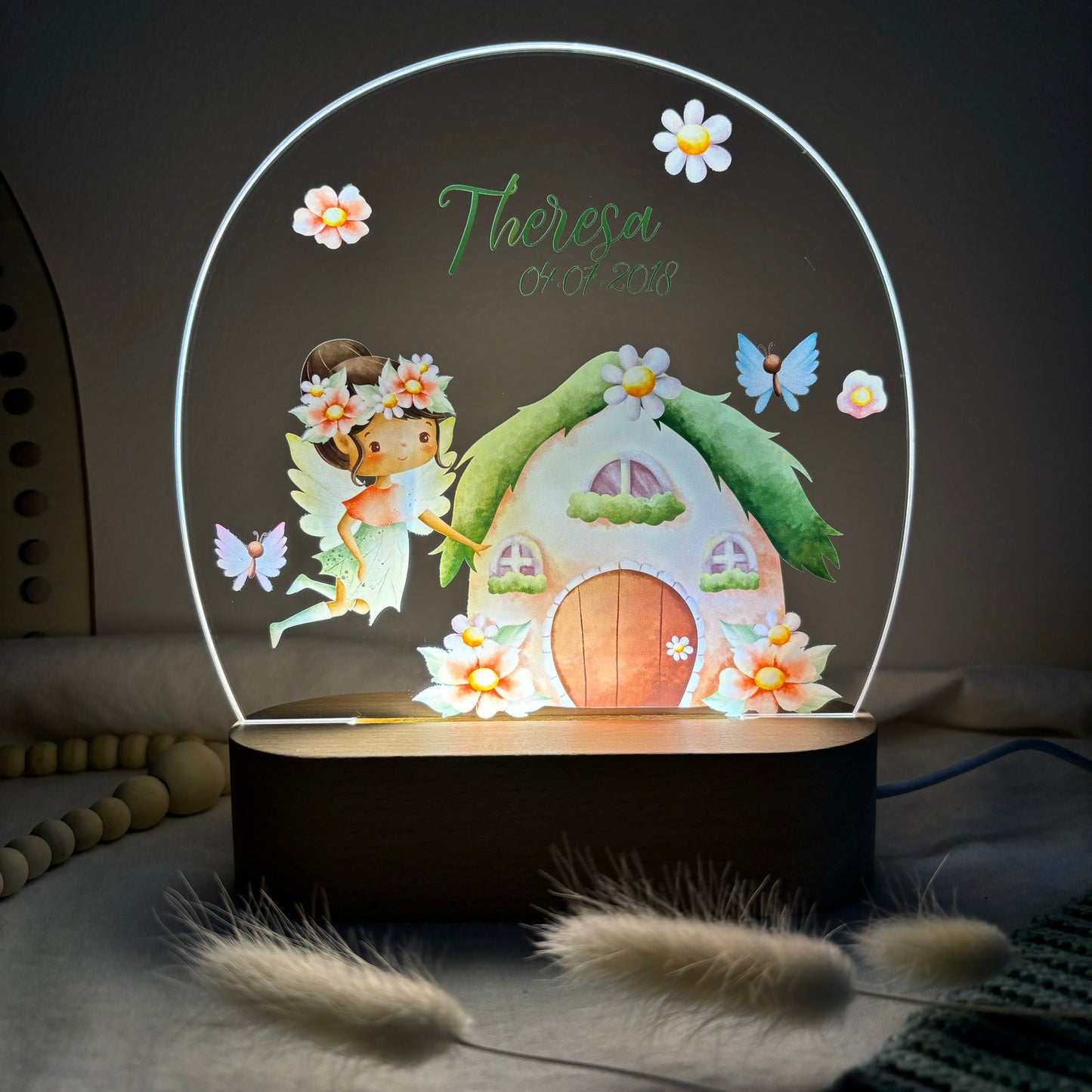 Nachtlampe personalisiert aus Acryl mit Motiv Fee II