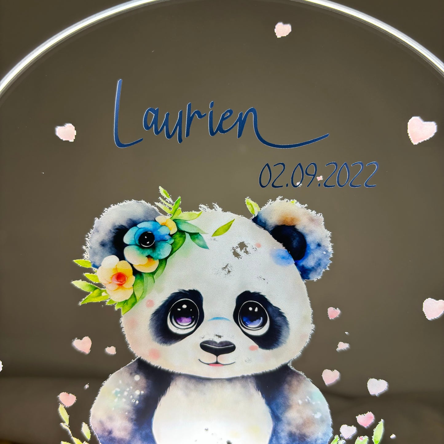 Nachtlampe personalisiert aus Acryl mit Motiv Panda I
