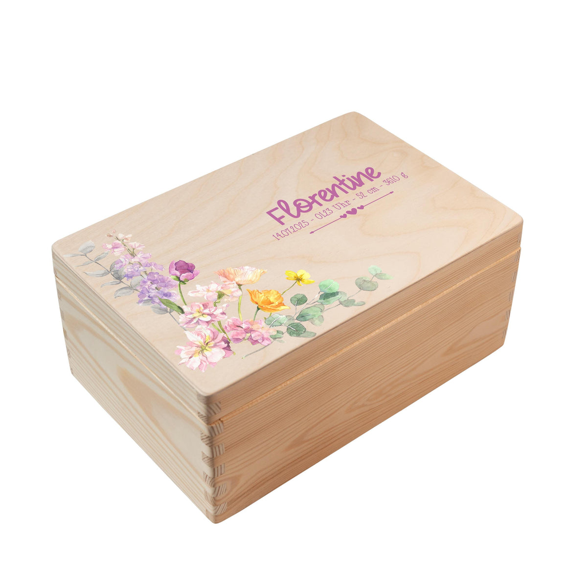 Erinnerungsbox aus Holz Motiv Blume 1, Produktbild 5