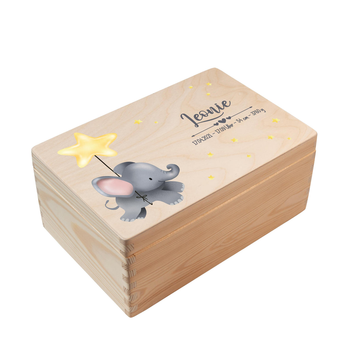 Erinnerungsbox aus Holz Motiv Elefant 3, Produktbild 5