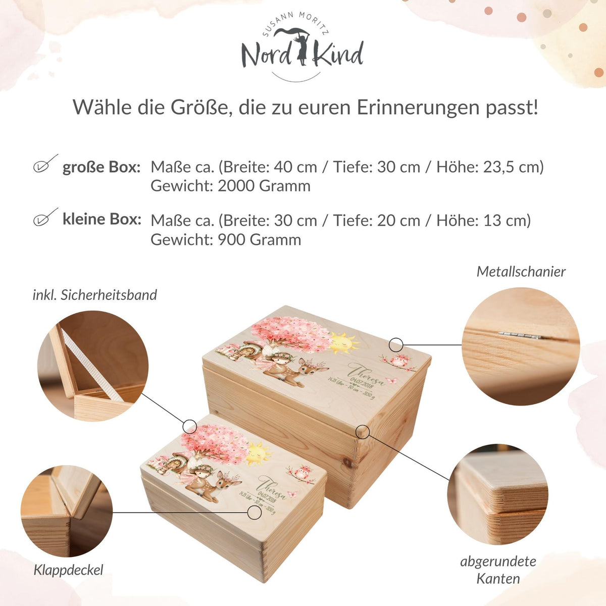 Erinnerungsbox aus Holz Motiv Fee 1, Produktbild 10
