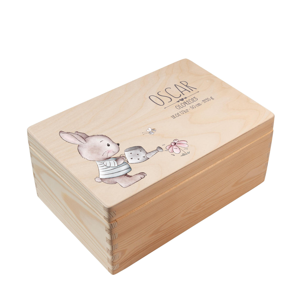 Erinnerungsbox aus Holz Motiv Hase 1, Produktbild 5