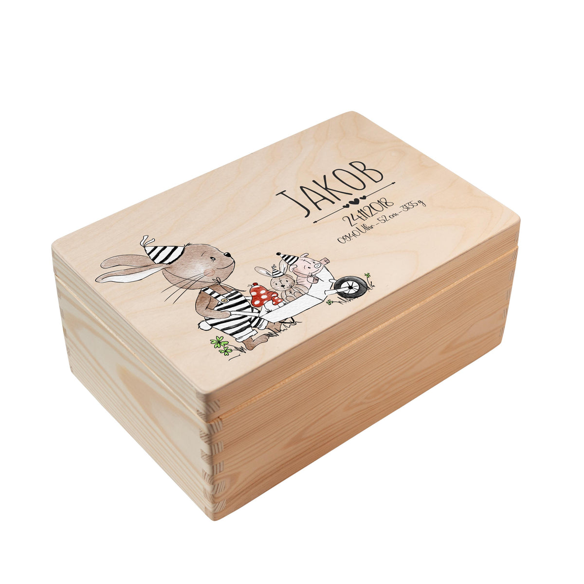 Erinnerungsbox aus Holz Motiv Hase 2, Produktbild 5