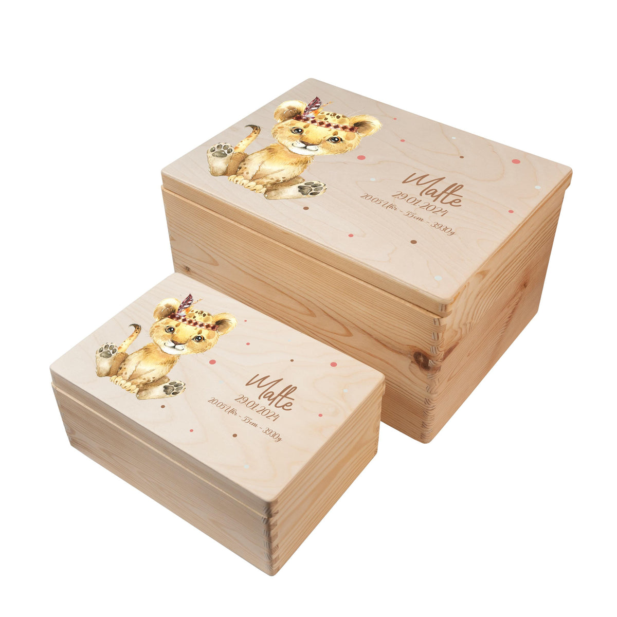 Erinnerungsbox aus Holz Motiv Löwe 1, Produktbild 7