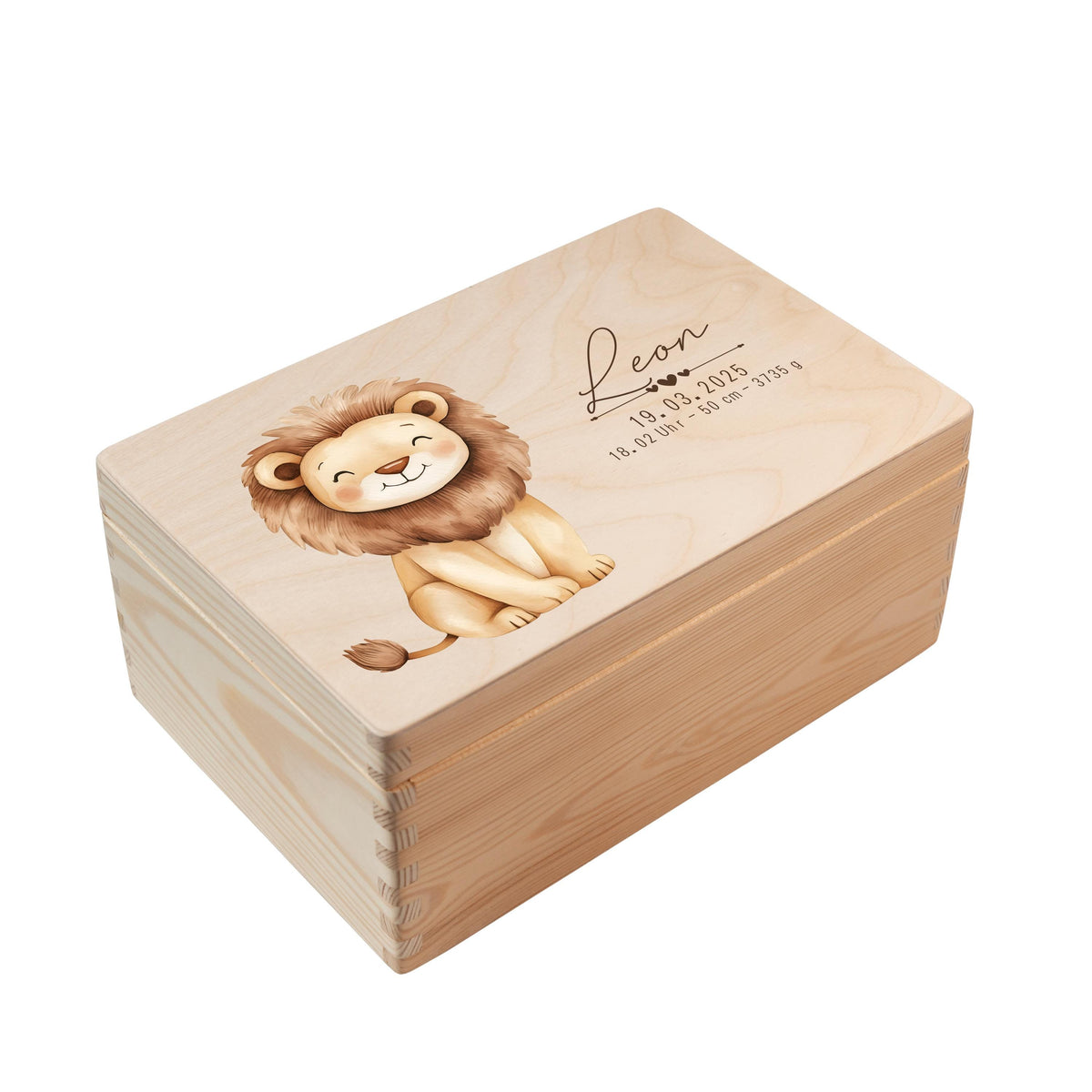 Erinnerungsbox aus Holz Motiv Löwe 4, Produktbild 5