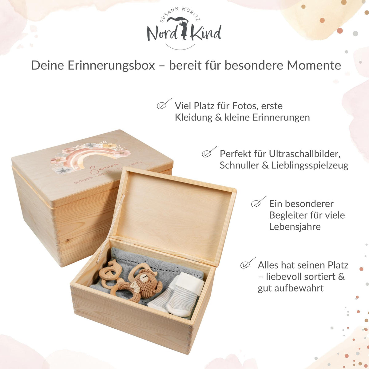 Erinnerungsbox aus Holz Motiv Regenbogen 2, Produktbild 8