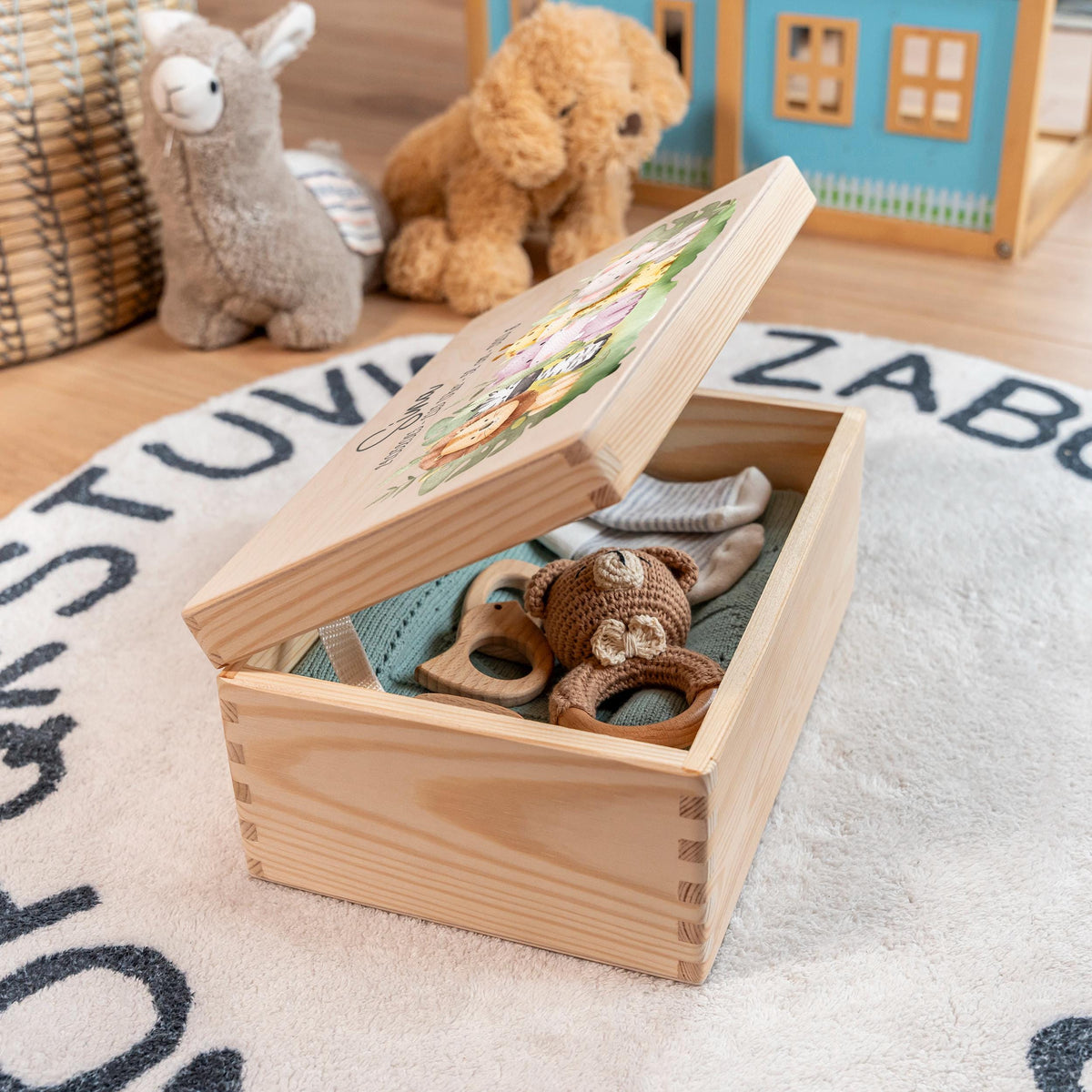 Erinnerungsbox aus Holz Motiv Safari 2, Produktbild 2
