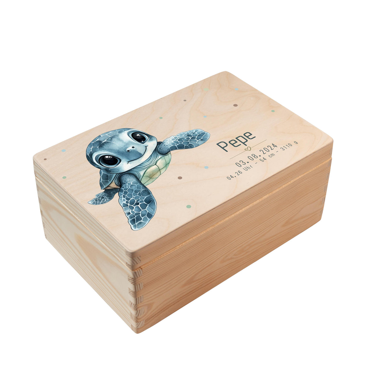 Erinnerungsbox aus Holz Motiv Schildkröte 2, Produktbild 5