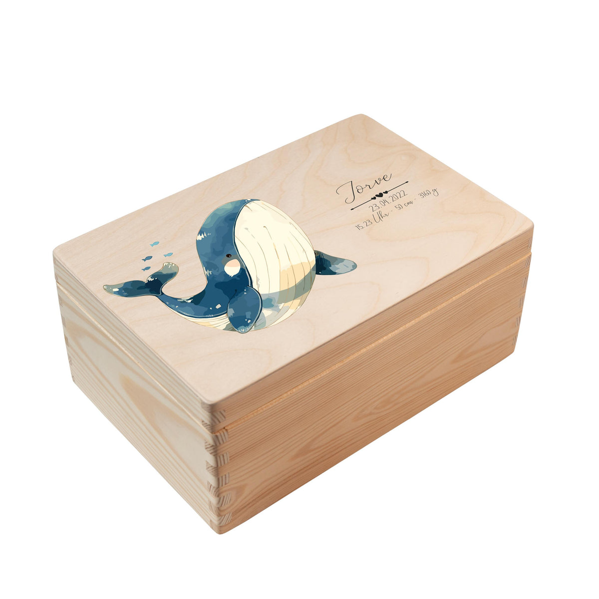 Erinnerungsbox aus Holz Motiv Wal 1, Produktbild 5