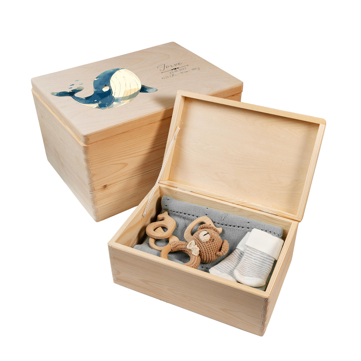 Erinnerungsbox aus Holz Motiv Wal 1, Produktbild 6