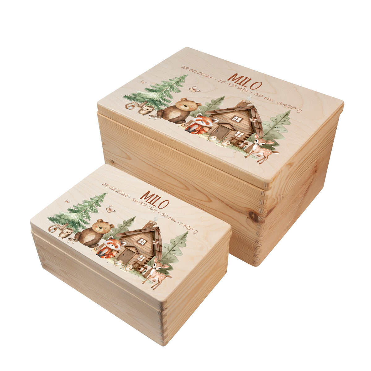 Erinnerungsbox aus Holz Motiv Waldtiere 2, Produktbild 7