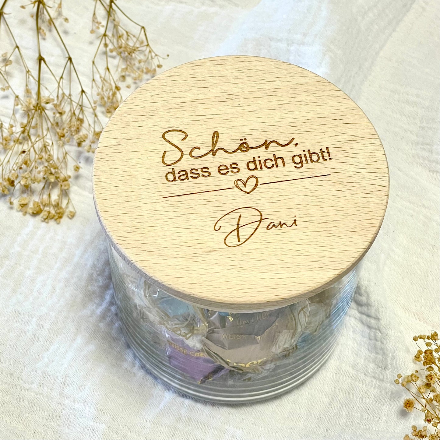 Vorratsglas Schön, dass es dich gibt + Name personalisiert