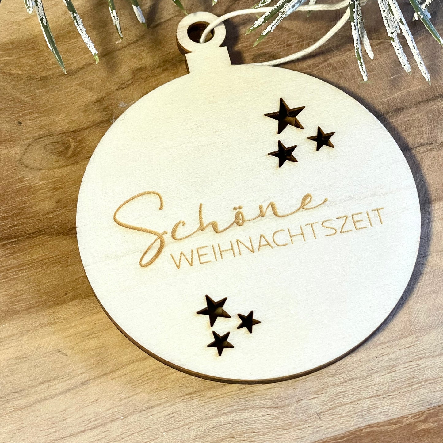 Holz Anhänger | Weihnachtsschmuck | Schöne Weihnachtszeit | Deko für Weihnachten | Geschenkanhänger | Weihnachtsbaum| Kugel