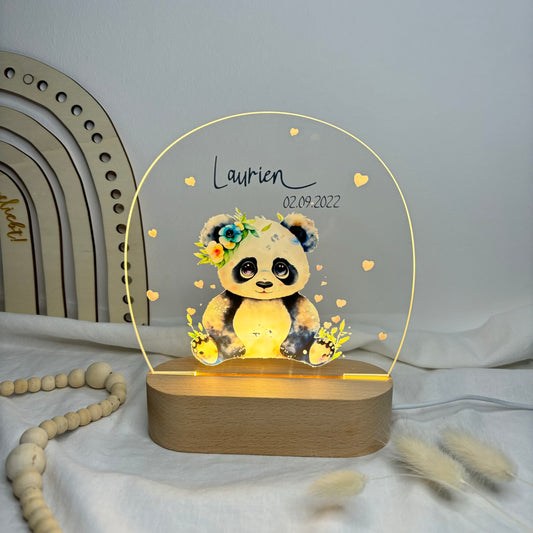 Nachtlampe personalisiert aus Acryl mit Motiv Panda I