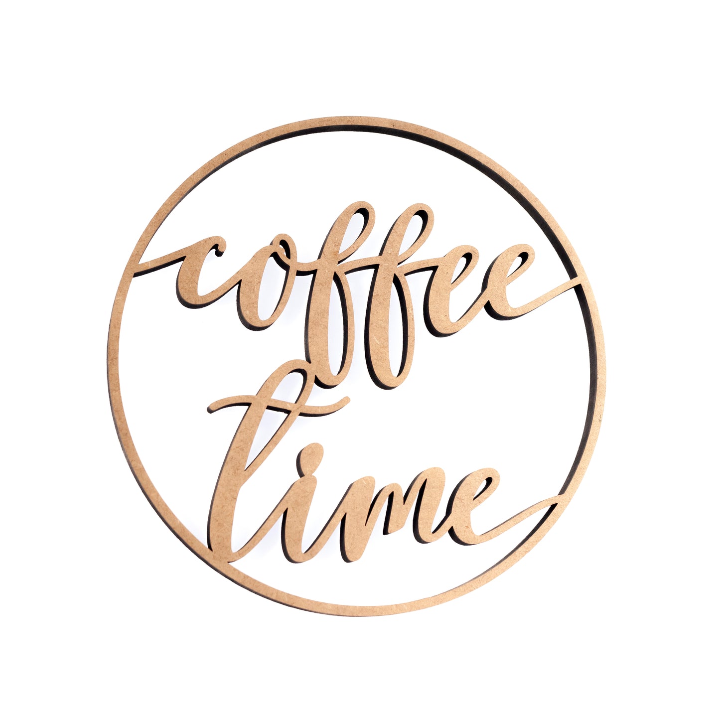 3D-Schriftzug "Kranz coffee time" Wandkranz Türkranz Hoop