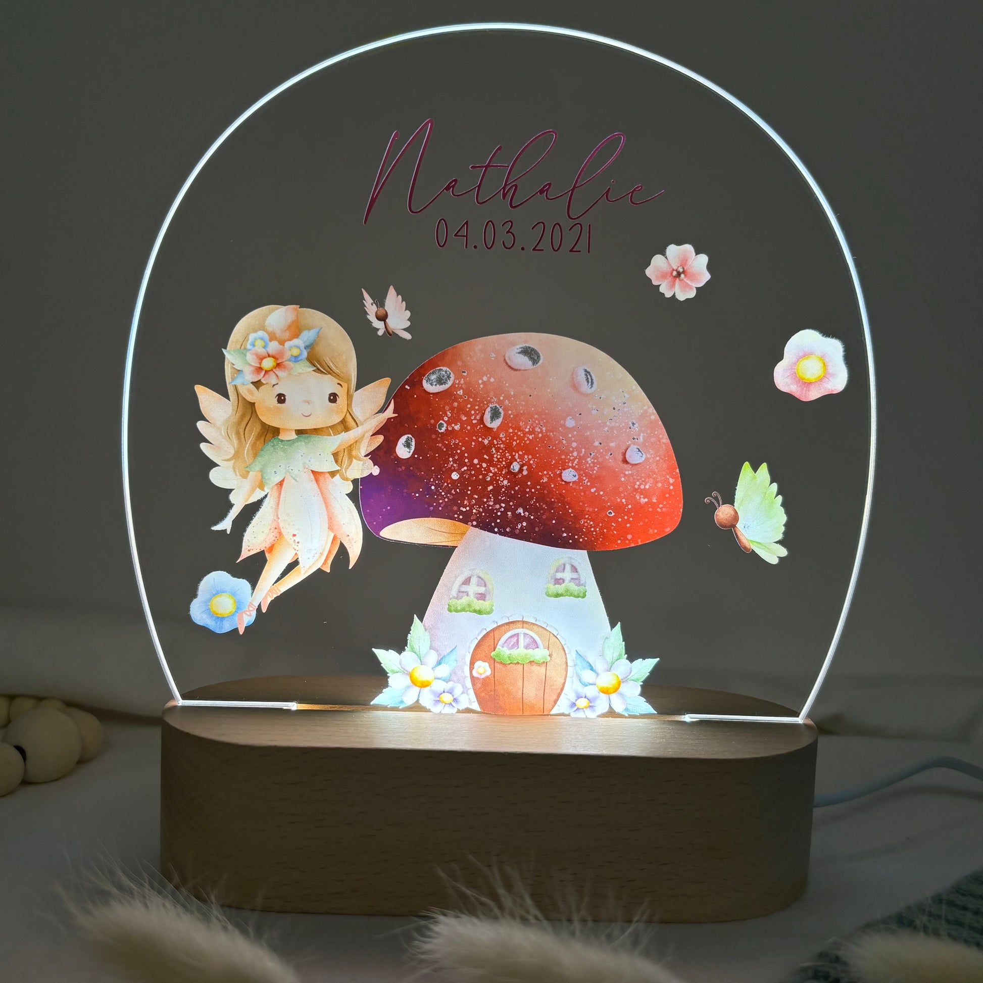 Nachtlampe personalisiert aus Acryl mit Motiv Fee I