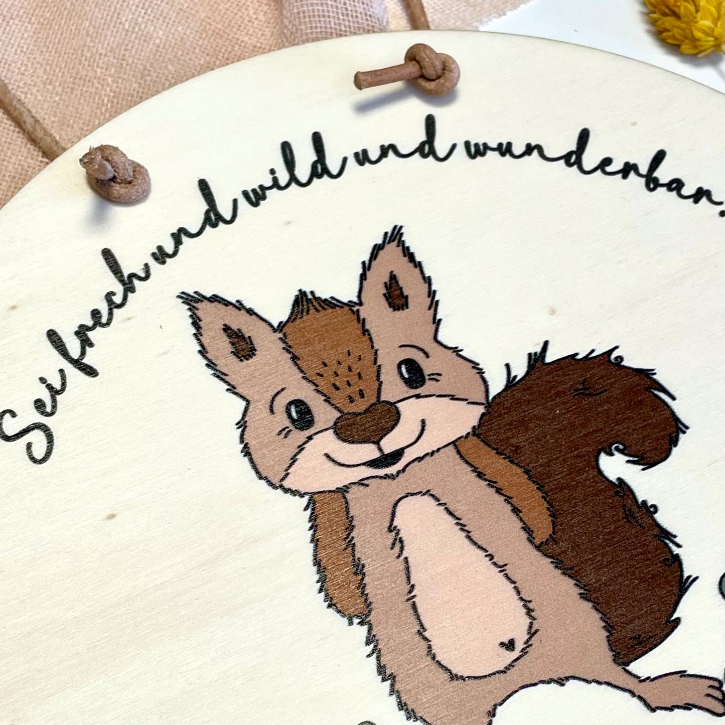 Namensschild Kinderzimmer Eichhörnchen Sei frech und wild und wunderbar personalisiert