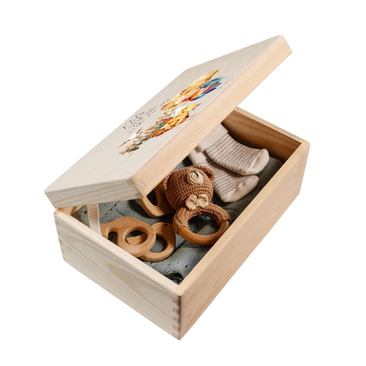 Erinnerungsbox aus Holz Motiv Bauernhof 1, Produktbild 3