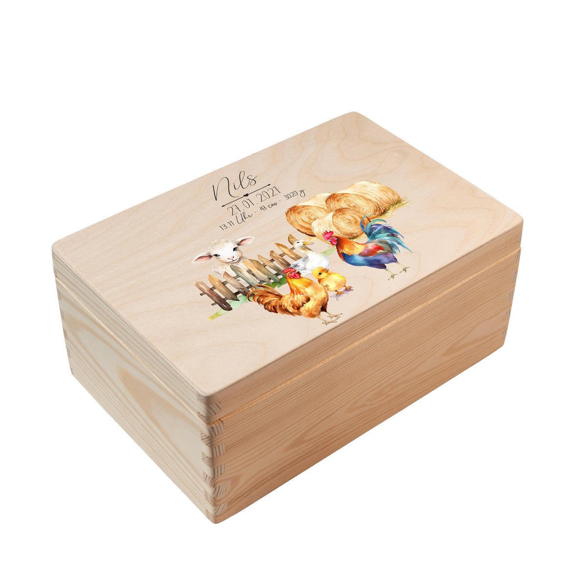 Erinnerungsbox aus Holz Motiv Bauernhof 1, Produktbild 5