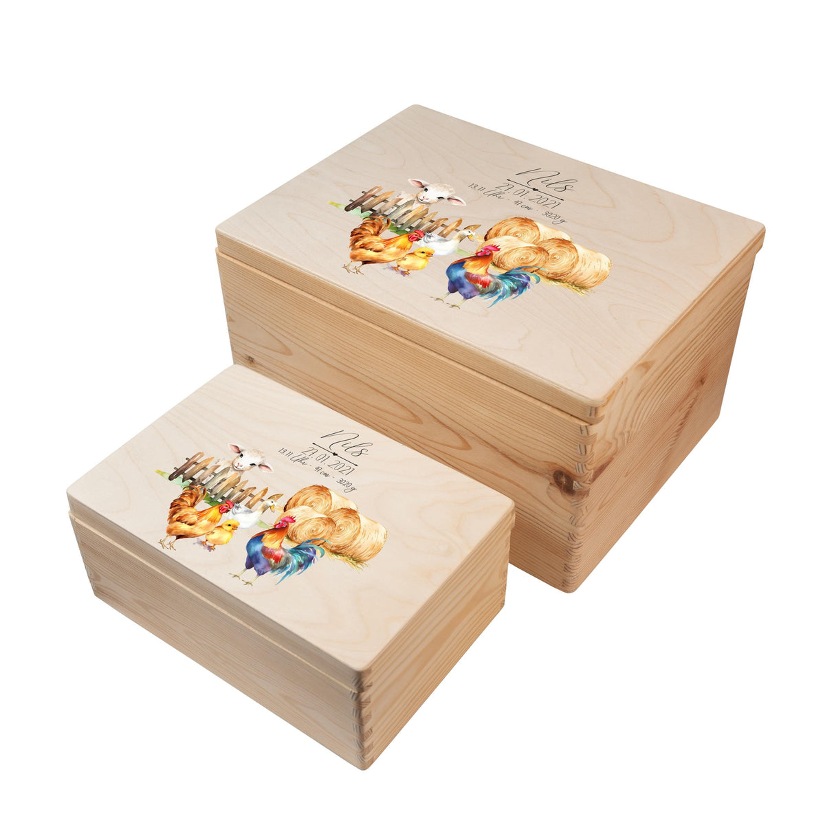 Erinnerungsbox aus Holz Motiv Bauernhof 1, Produktbild 7