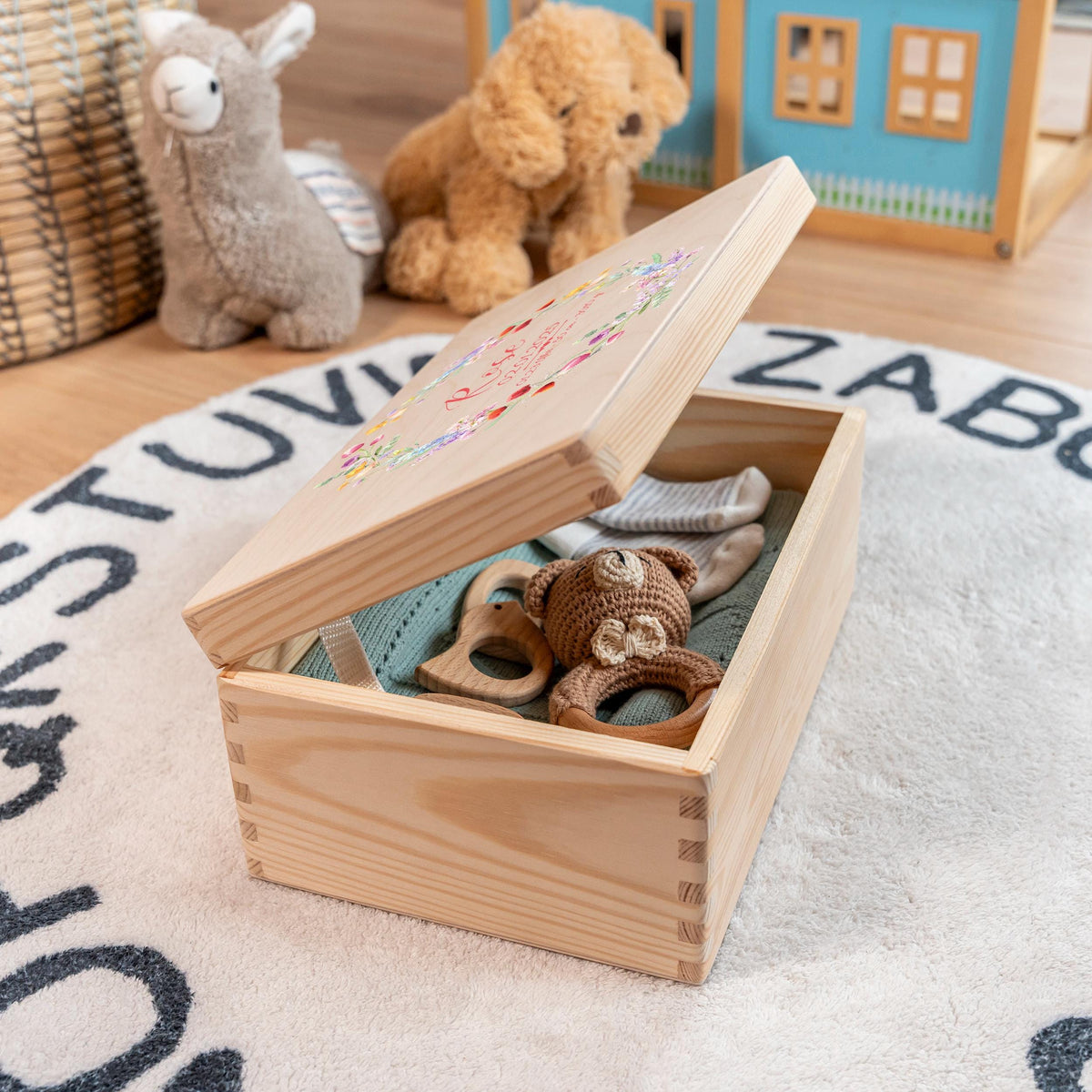 Erinnerungsbox aus Holz Motiv Blume 2, Produktbild 2