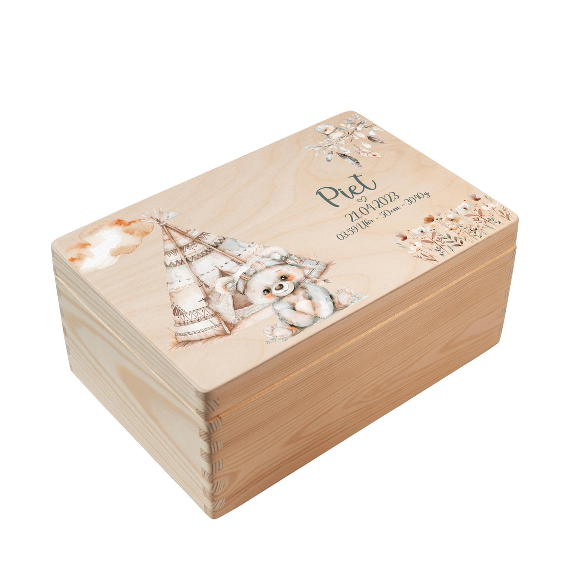 Erinnerungsbox aus Holz Motiv Boho 1, Produktbild 5