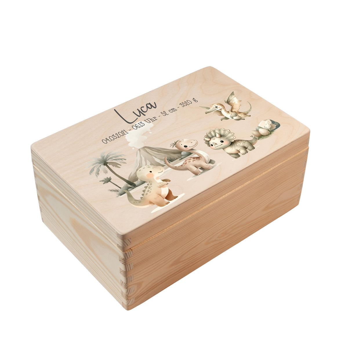 Erinnerungsbox aus Holz Motiv Dinowelt 1, Produktbild 5