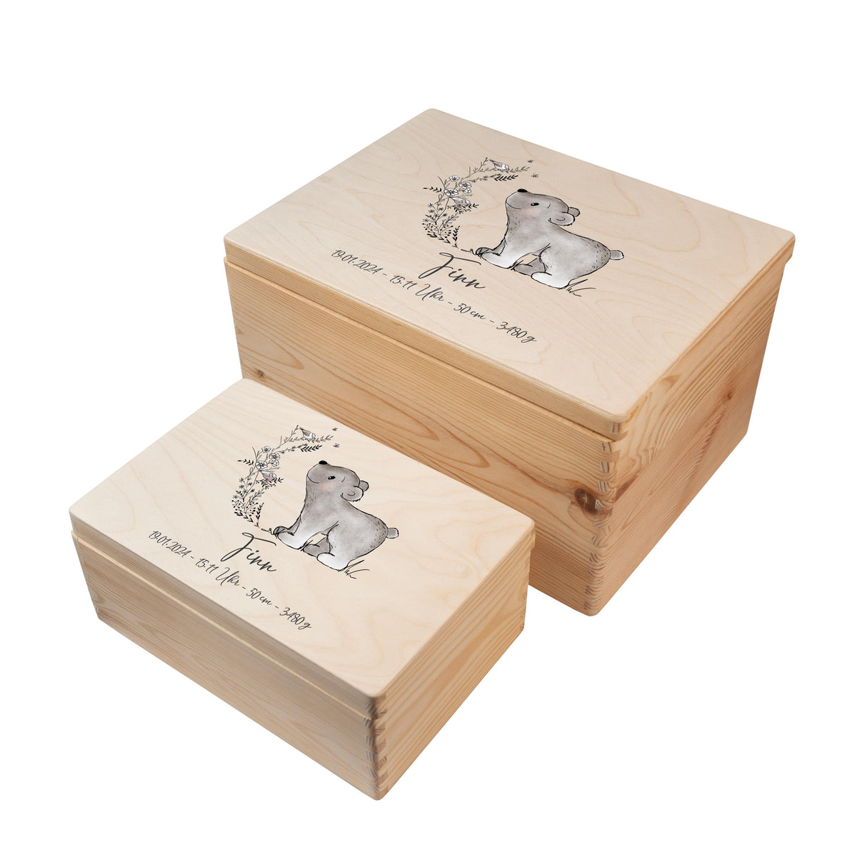 Erinnerungsbox aus Holz Motiv Eisbär 1, Produktbild 7