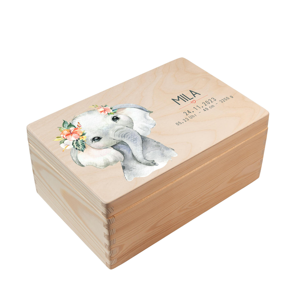 Erinnerungsbox aus Holz Motiv Elefant 1, Produktbild 5