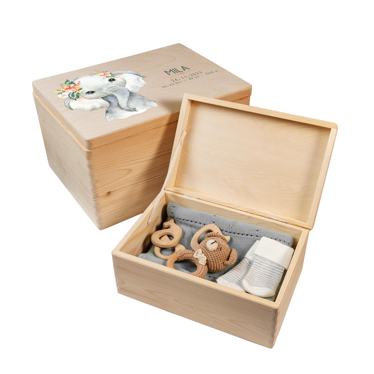 Erinnerungsbox aus Holz Motiv Elefant 1, Produktbild 6