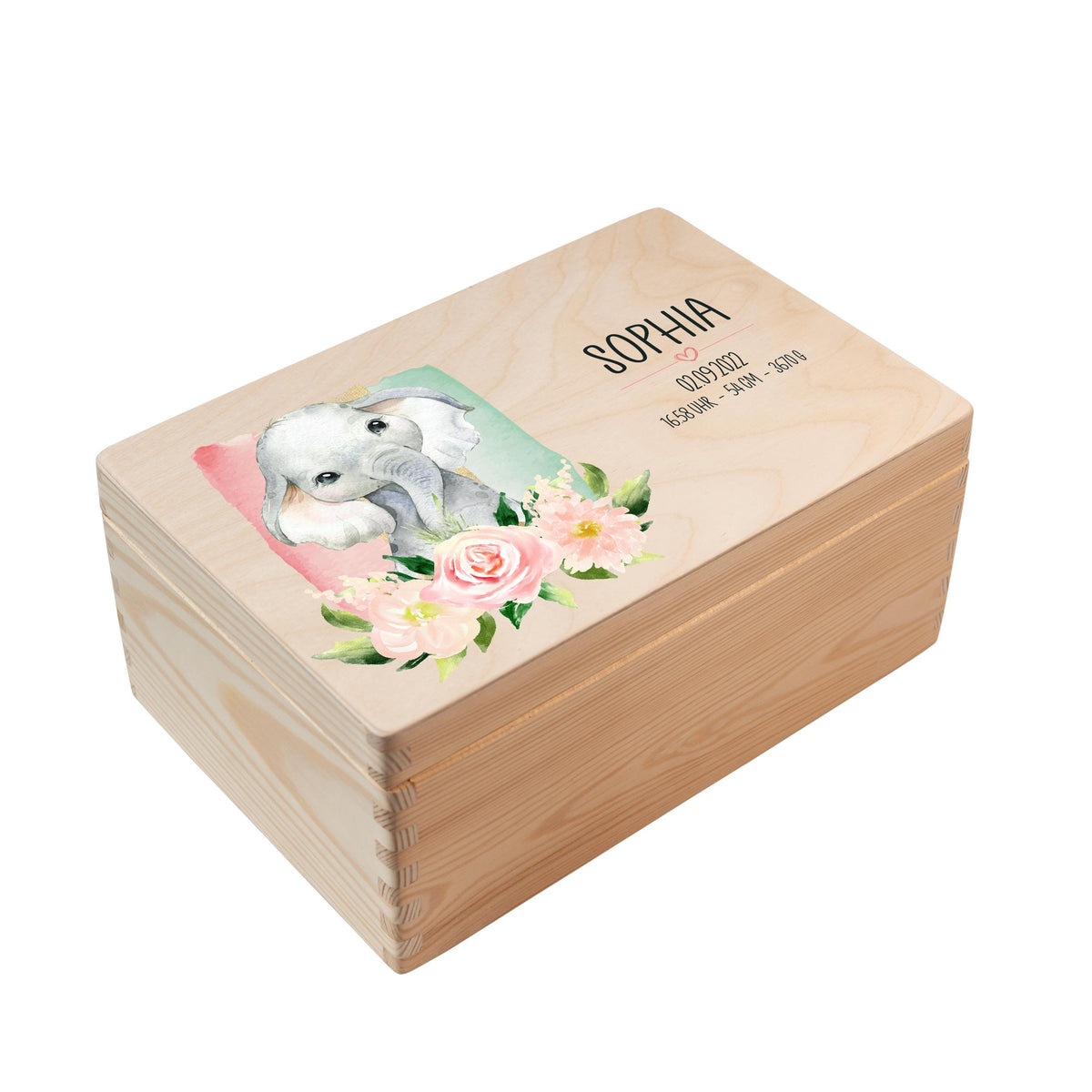 Erinnerungsbox aus Holz Motiv Elefant 2, Produktbild 5