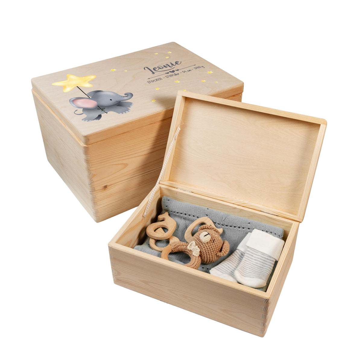 Erinnerungsbox aus Holz Motiv Elefant 3, Produktbild 6
