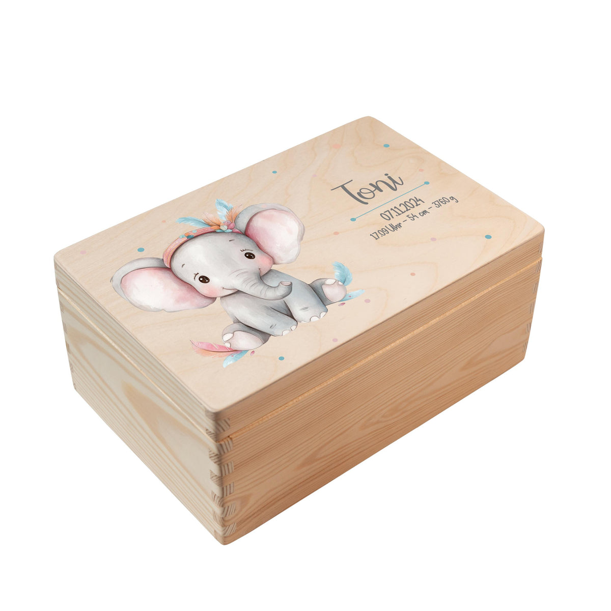 Erinnerungsbox aus Holz Motiv Elefant 4, Produktbild 5