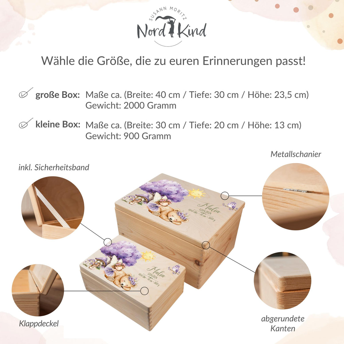 Erinnerungsbox aus Holz Motiv Fee 2, Produktbild 10