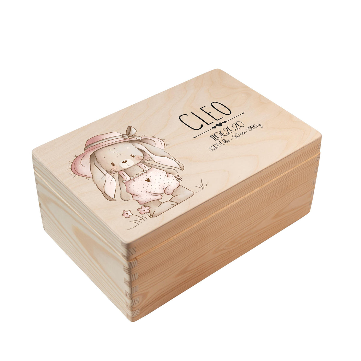 Erinnerungsbox aus Holz Motiv Hase 3, Produktbild 5