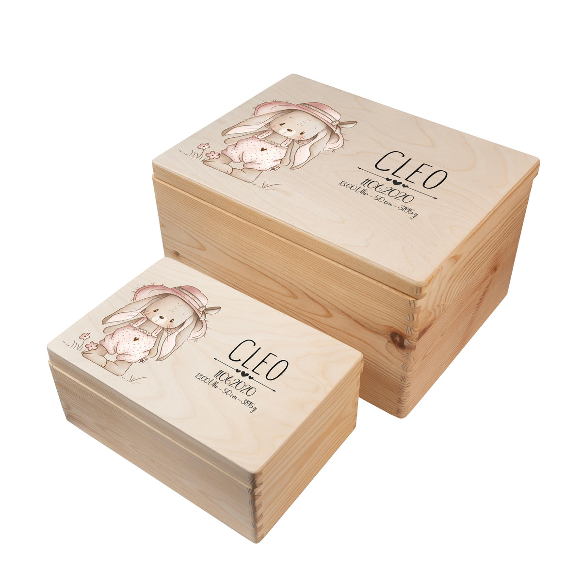 Erinnerungsbox aus Holz Motiv Hase 3, Produktbild 7