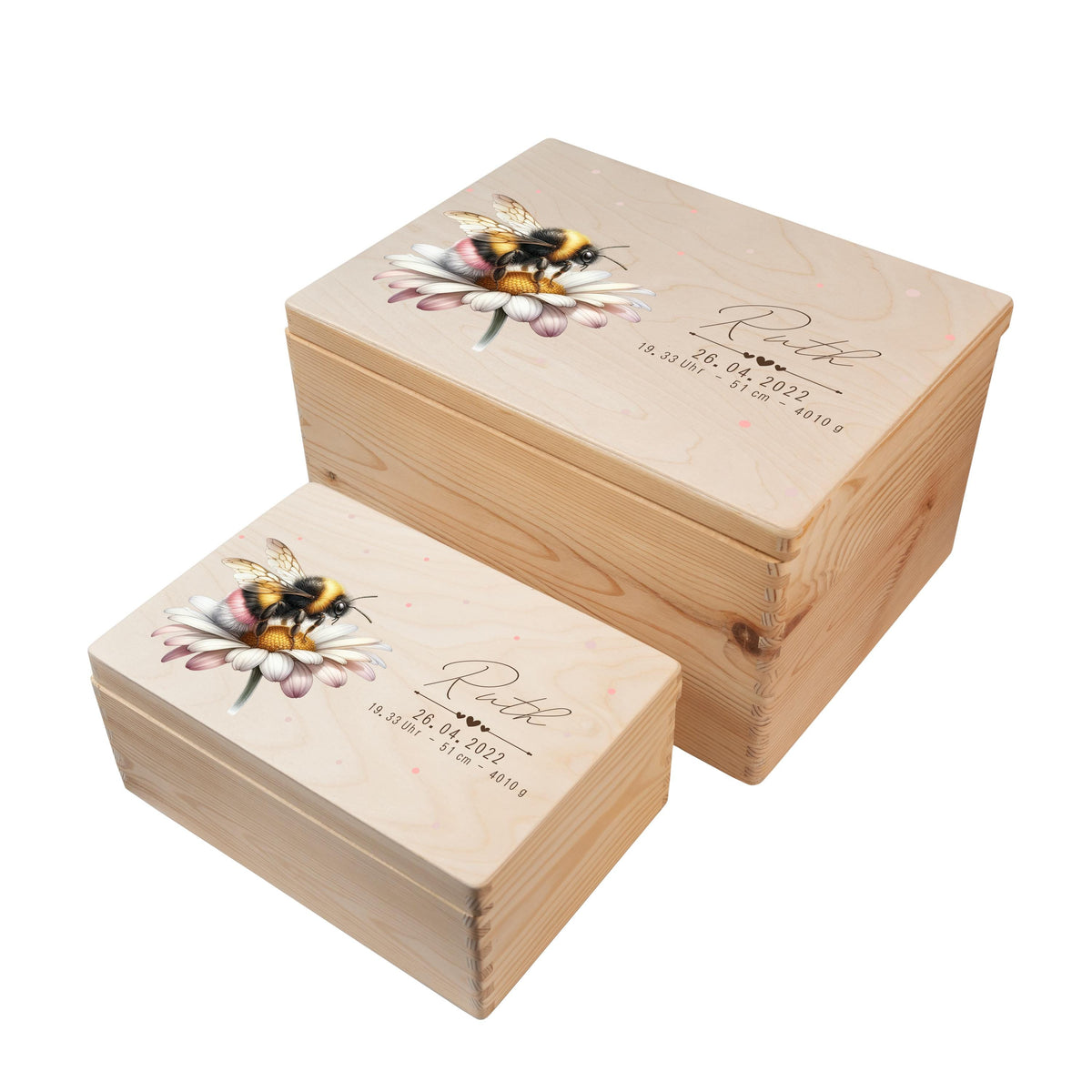 Erinnerungsbox aus Holz Motiv Hummel 1, Produktbild 7