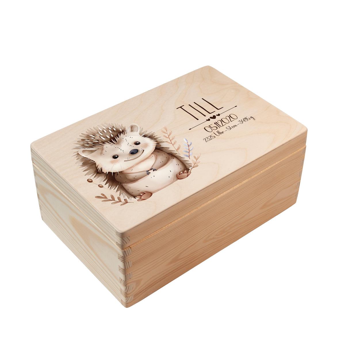 Erinnerungsbox aus Holz Motiv Igel 1, Produktbild 5
