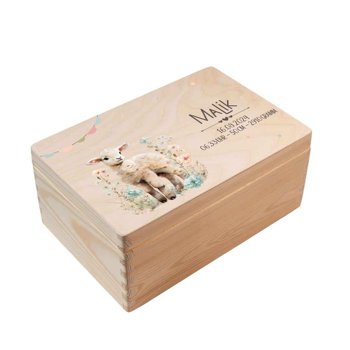 Erinnerungsbox aus Holz Motiv Lamm 1, Produktbild 5
