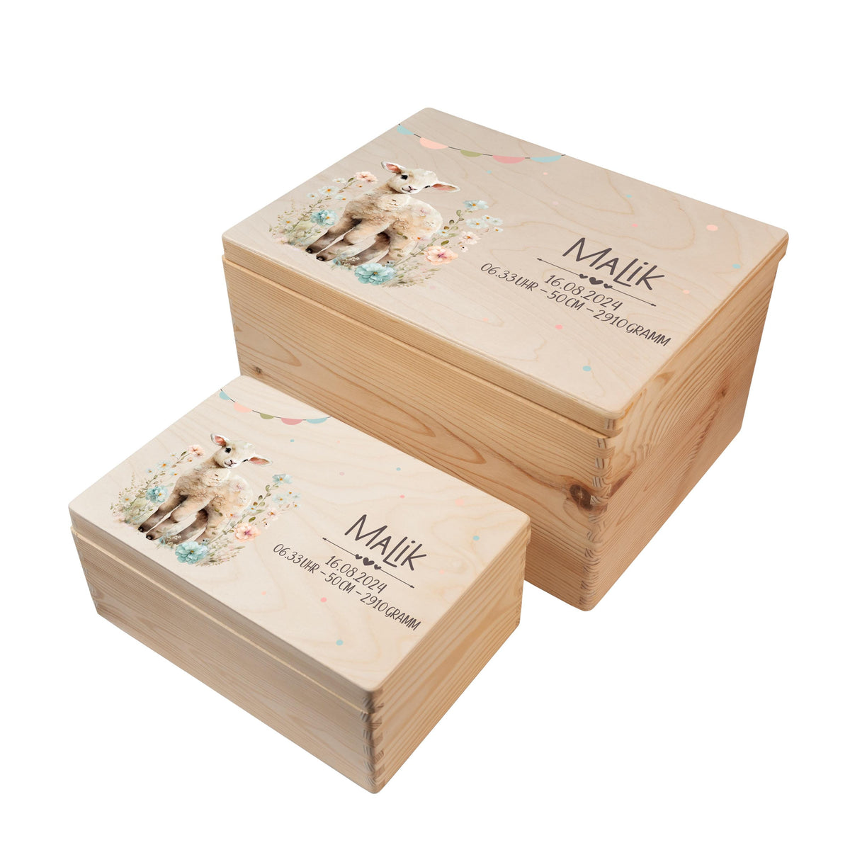 Erinnerungsbox aus Holz Motiv Lamm 1, Produktbild 7