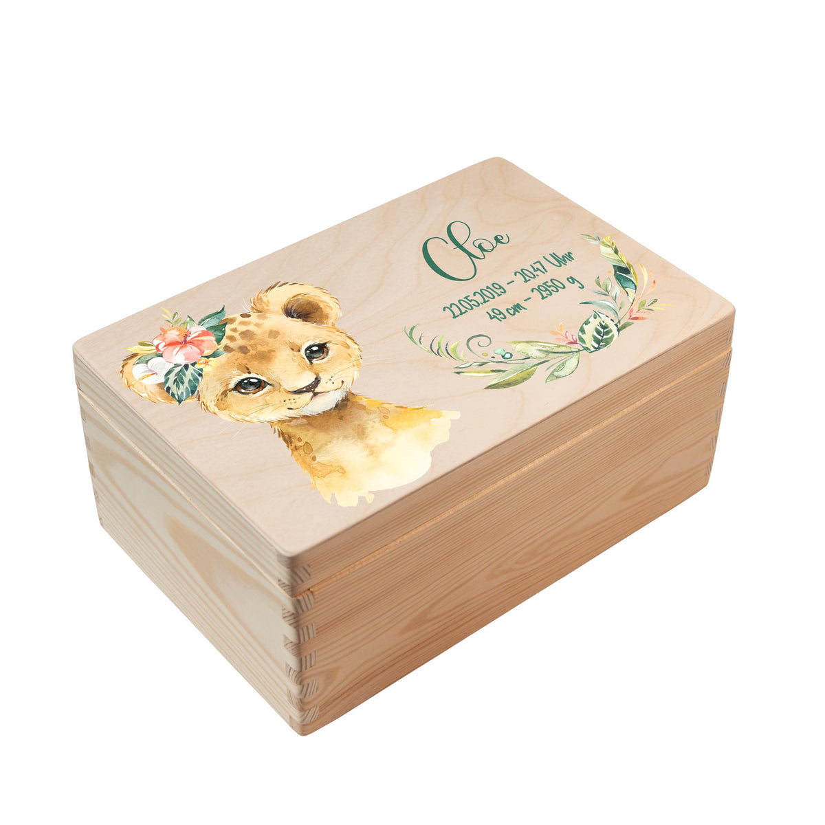 Erinnerungsbox aus Holz Motiv Löwe 2, Produktbild 5