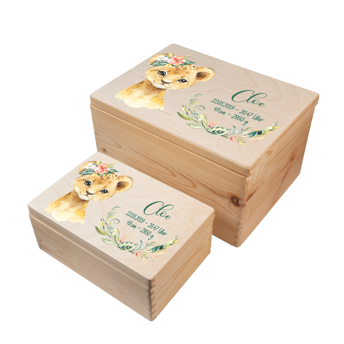 Erinnerungsbox aus Holz Motiv Löwe 2, Produktbild 7
