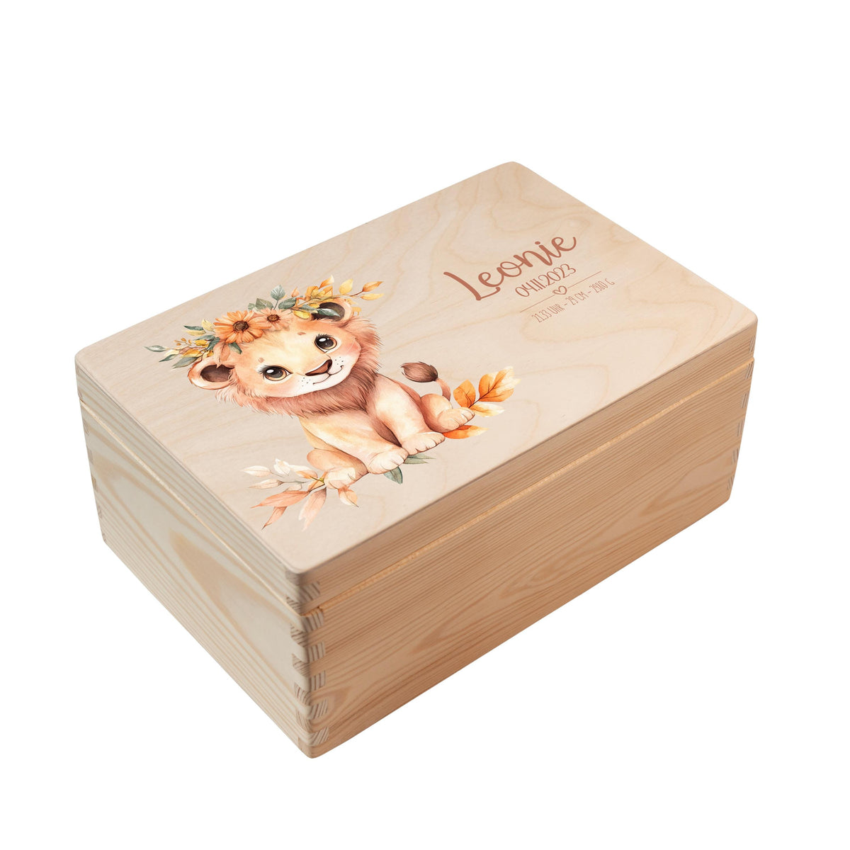 Erinnerungsbox aus Holz Motiv Löwe 3, Produktbild 5