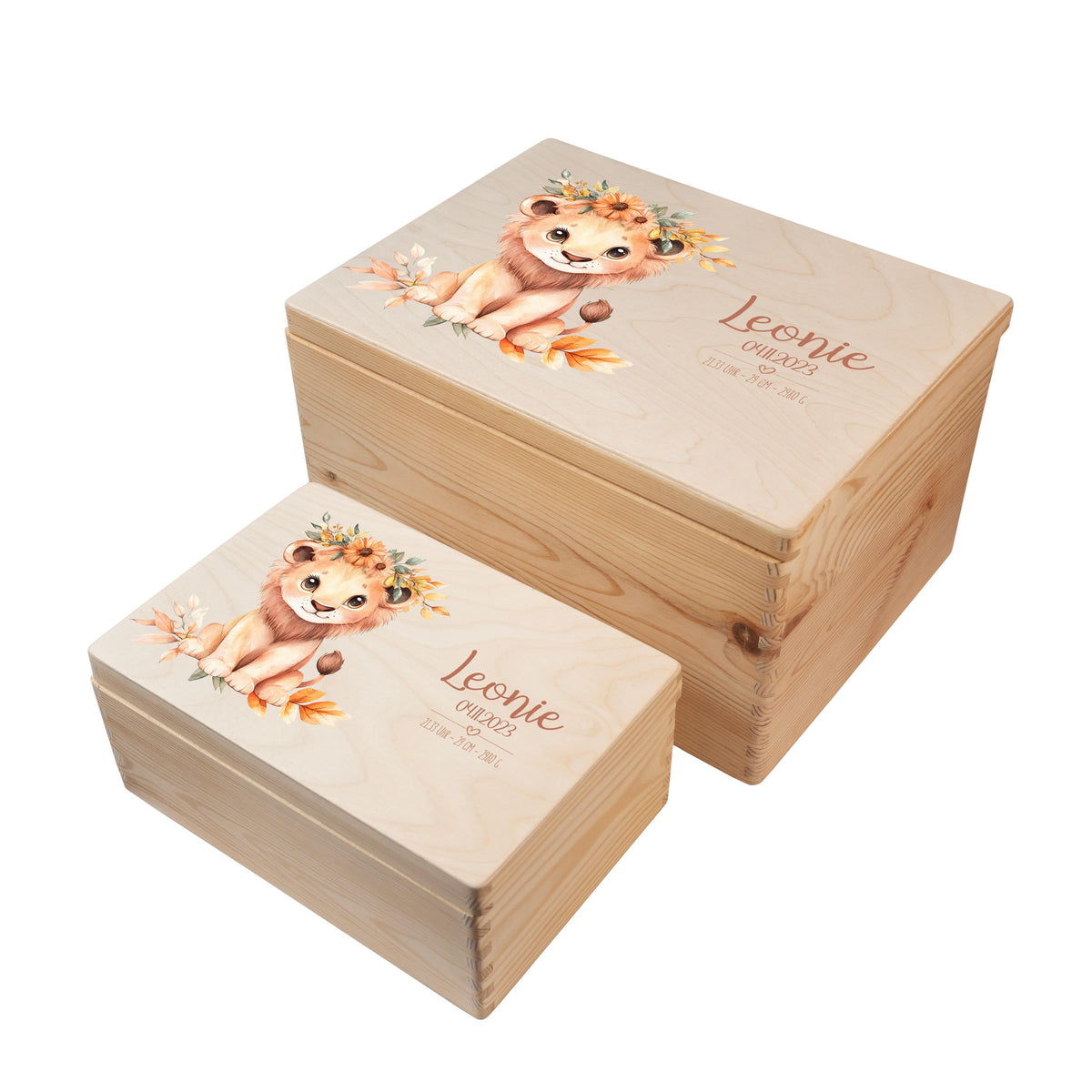 Erinnerungsbox aus Holz Motiv Löwe 3, Produktbild 7