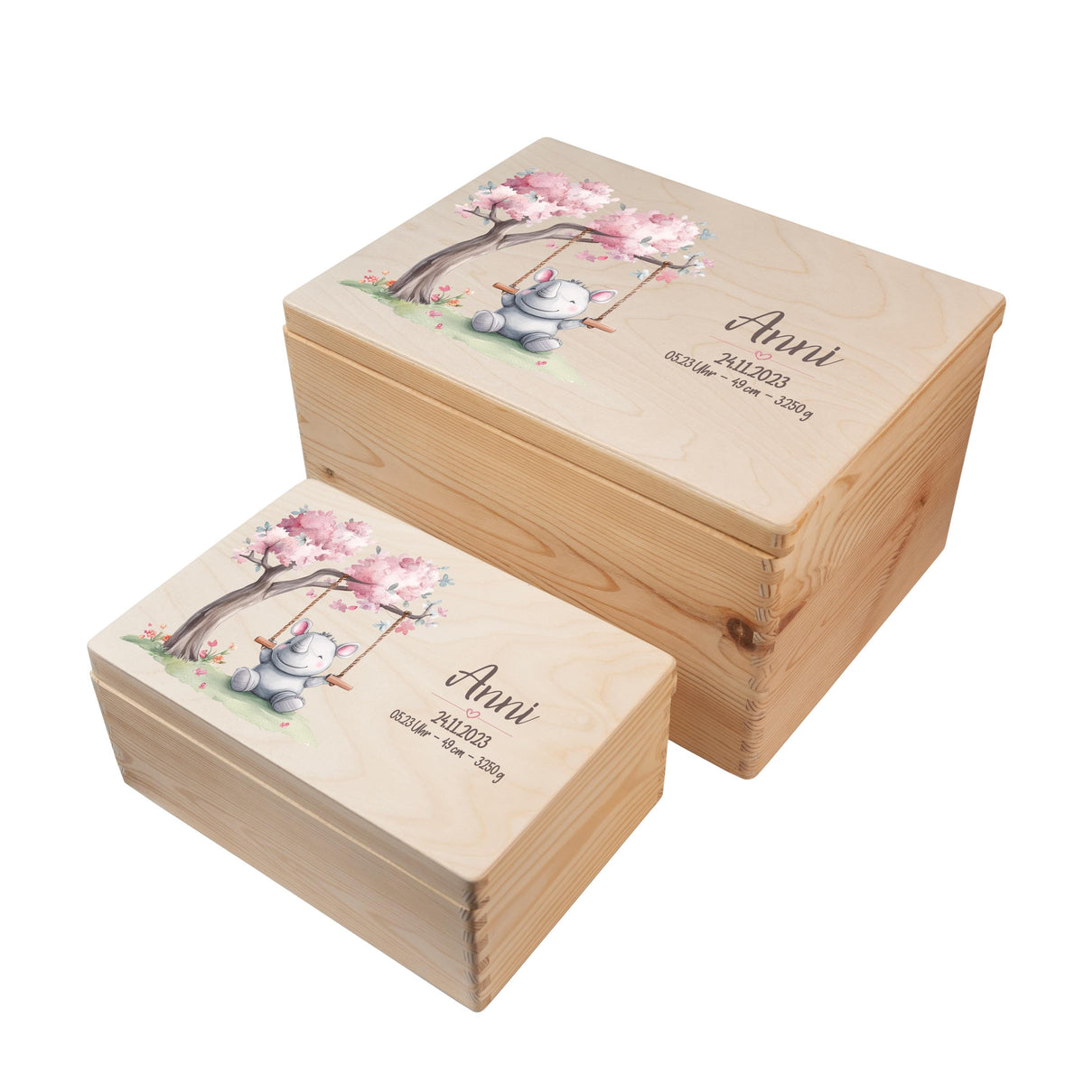 Erinnerungsbox aus Holz Motiv Nashorn 1, Produktbild 10